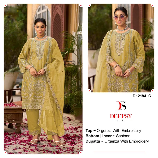 D 2184 A To D By Deepsy Organza Pakistani Suits Wholesale Shop In Surat